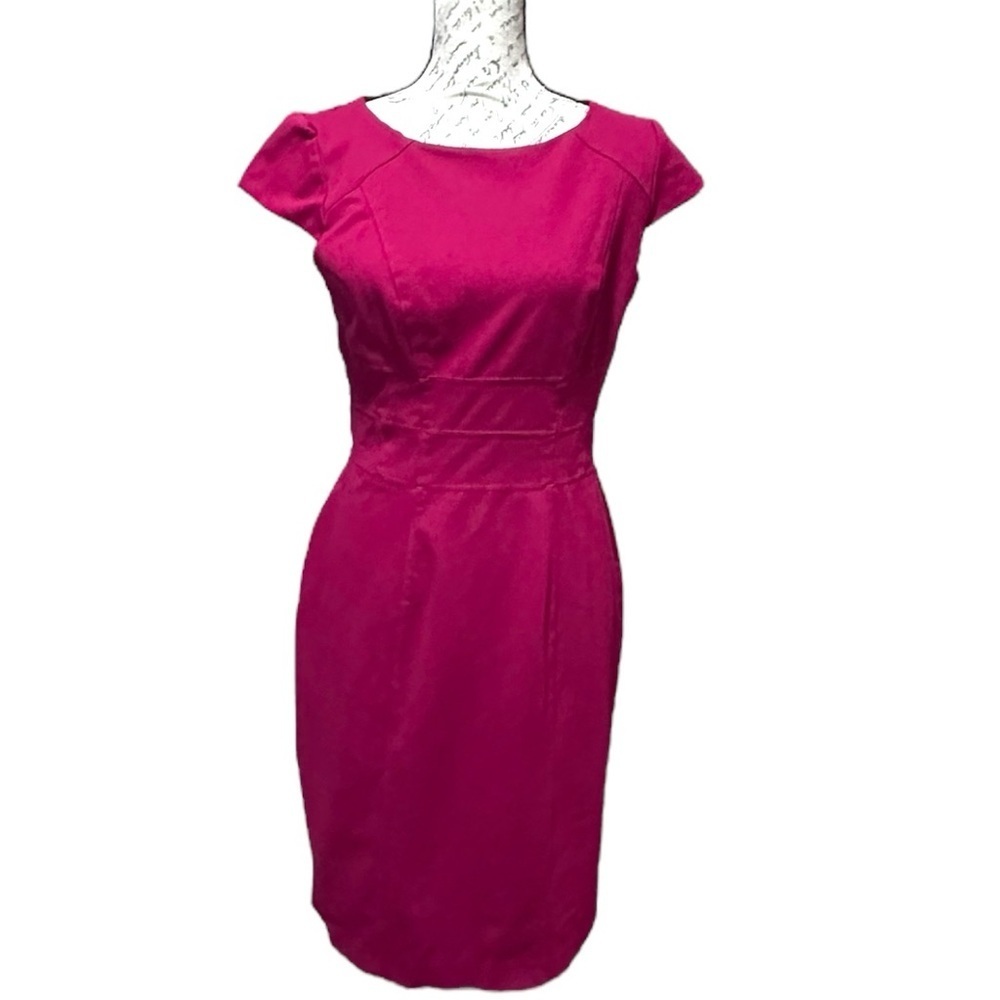 WHBM Red Cap Sleeve Sheath Dress Size 10